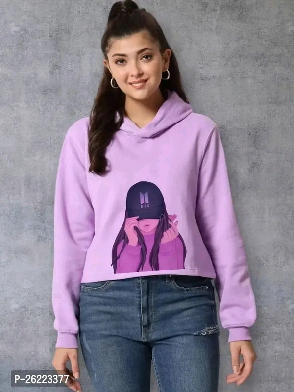 SHREE NRUGENDRA ENTERPRISES  Fabulous Purple Cotton Blend Solid Sweatshirts For Girls