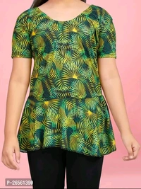 KASHISH DRESSES  Aarika Girls Sports Wear Green Colour Leaf Print Nylon Swim Suit