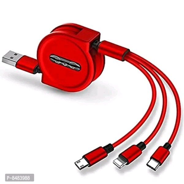 R P CREATION  Multi Charging Cable, 3 in 1 Nylon Braided Fast Charging Cable