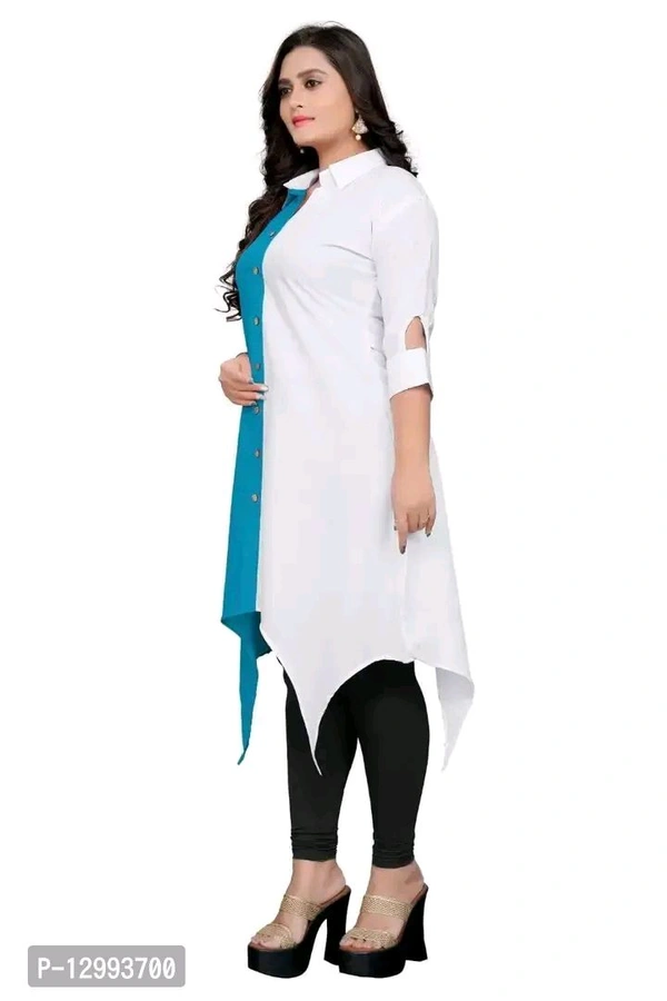 VISHVA FASHION  New Knee Length Shirt Collar Cotton Crep Febric Kurti for Girl's Women's - XL