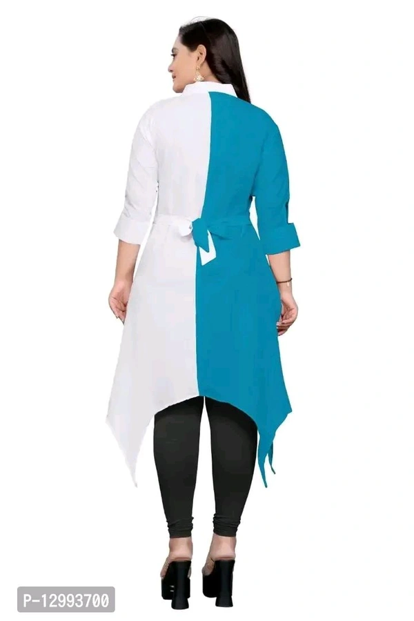 VISHVA FASHION  New Knee Length Shirt Collar Cotton Crep Febric Kurti for Girl's Women's - 3XL