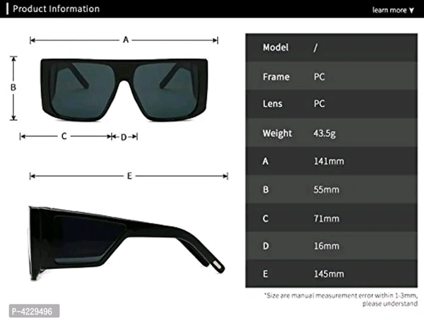 MANI ENTERPRISES  Modern Oversized Sahil Khan Inspired | Shahid Kapoor Inspired Square Shape Stylish Unisex Sunglasses - M