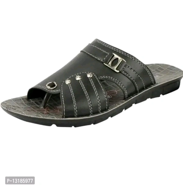 NARAYAN ENTERPRISES Black Sandals   Floaters For Men - 7