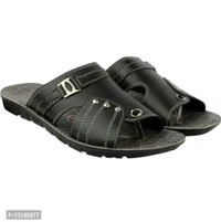 NARAYAN ENTERPRISES Black Sandals   Floaters For Men - 7