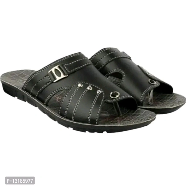 NARAYAN ENTERPRISES Black Sandals   Floaters For Men - 7