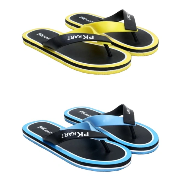 Krishna Shahibbad Free Delivery  ₹118 WCP Flip Flops Pack Of 2 cl4qu4 M162 RN - 6, Yellow Grey