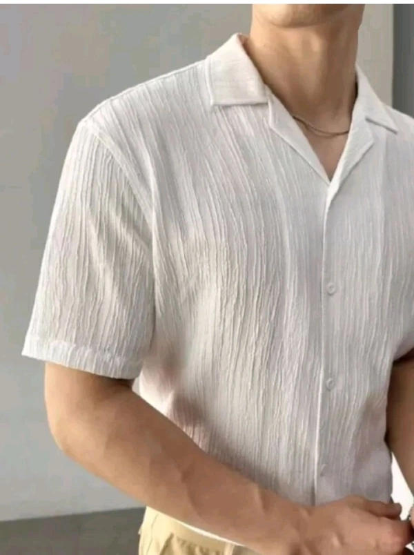 BURRMILLOW Free Delivery  ₹141 WCP Man Self Design White Shirt 42001w M 312 RY - S