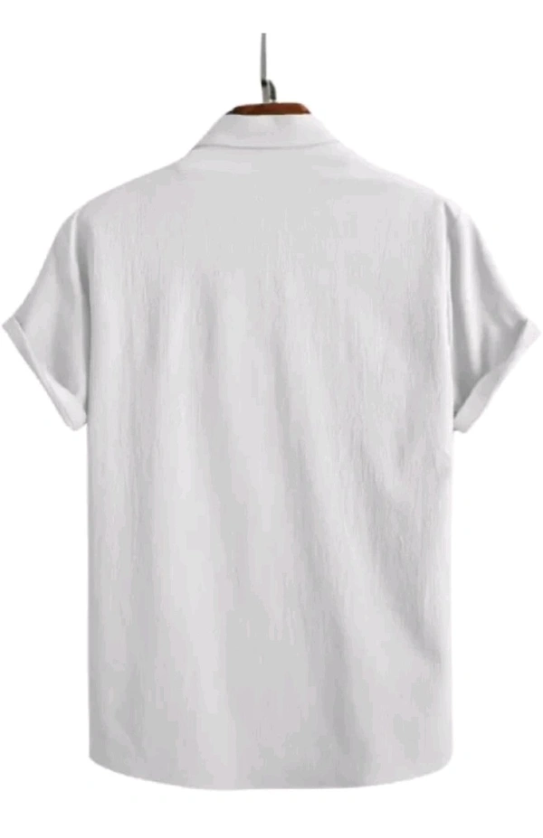 BURRMILLOW Free Delivery  ₹141 WCP Man Self Design White Shirt 42001w M 312 RY - S
