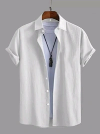 BURRMILLOW Free Delivery  ₹141 WCP Man Self Design White Shirt 42001w M 312 RY - S