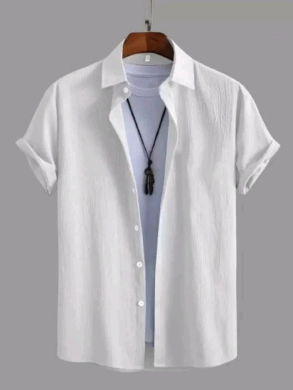 BURRMILLOW Free Delivery  ₹141 WCP Man Self Design White Shirt 42001w M 312 RY - S