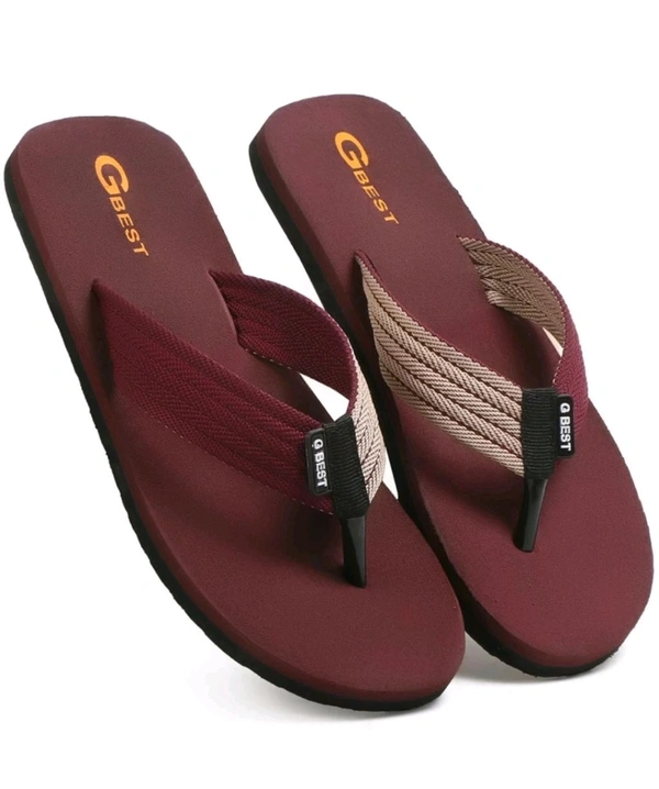 LAXMI ENTERPRISES Free Delivery  ₹ 117 WCP Man Slippers zujcrg M 235 - 10, Yellow Maroon