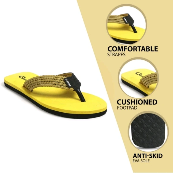 LAXMI ENTERPRISES Free Delivery  ₹ 117 WCP Man Slippers zujcrg M 235 - 10, Yellow Maroon