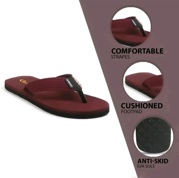 LAXMI ENTERPRISES Free Delivery  ₹ 117 WCP Man Slippers zujcrg M 235 - 10, Yellow Maroon