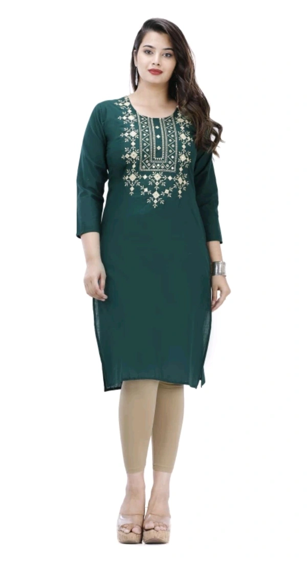 PRIYA FASHION Free Delivery  ₹315 WCP Women Kurtis gfs3n8 M 340 - Pine Green, L