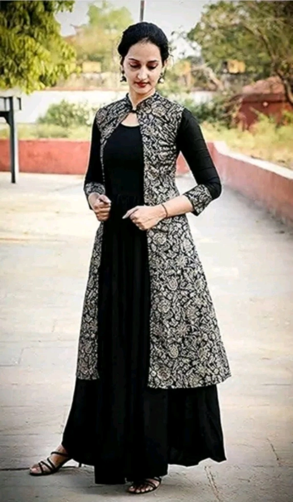 ARYA FASHION Free Delivery  ₹433 WCP Women Ethnic Jacket 2bakdx M 400 - Black, L