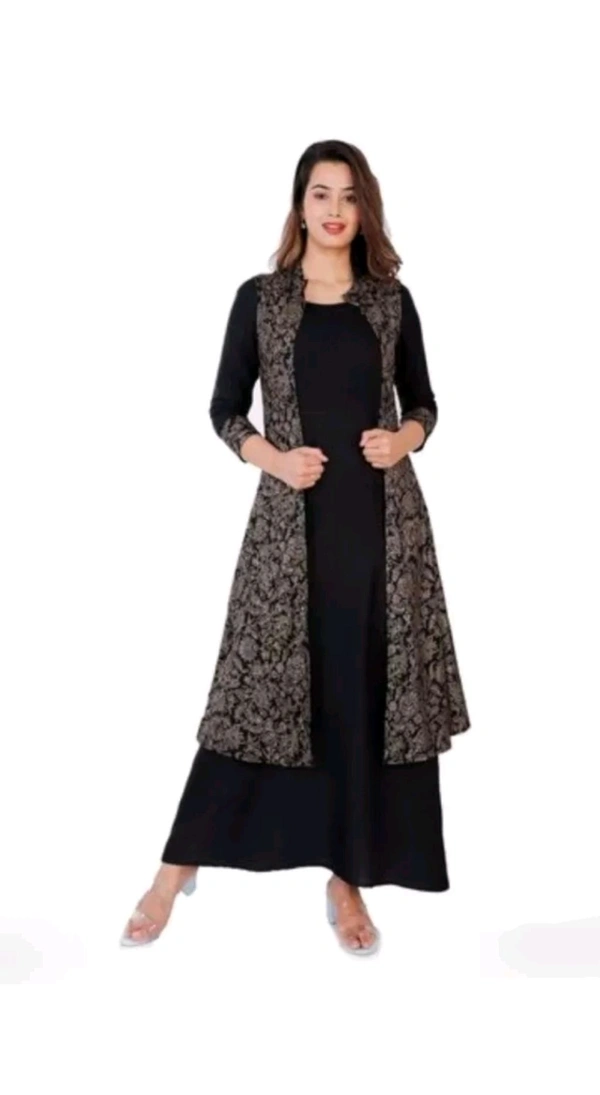 ARYA FASHION Free Delivery  ₹433 WCP Women Ethnic Jacket 2bakdx M 400 - Black, L