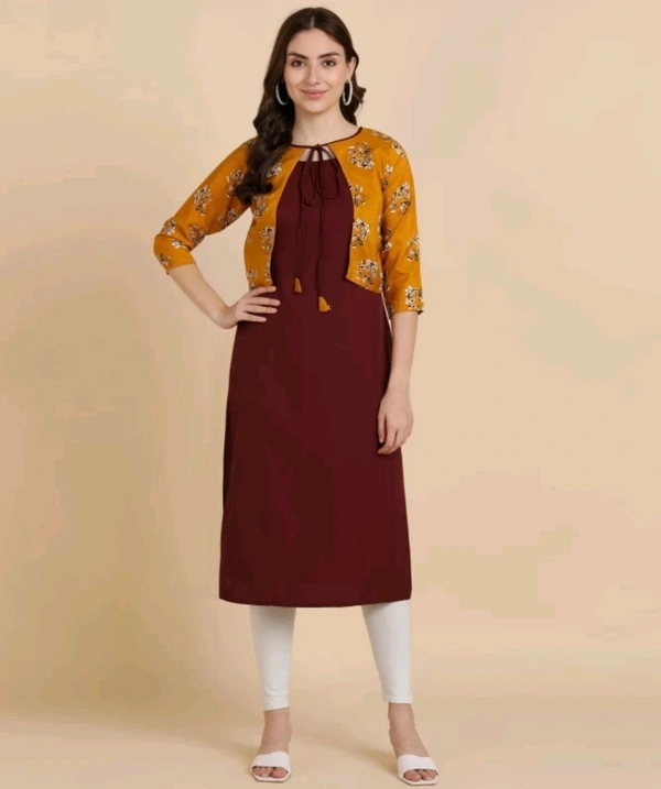 DSK Studio  ₹266 WCP Women Self Design Kurta y4ff86 M 213 - Maroon - Yellow, S