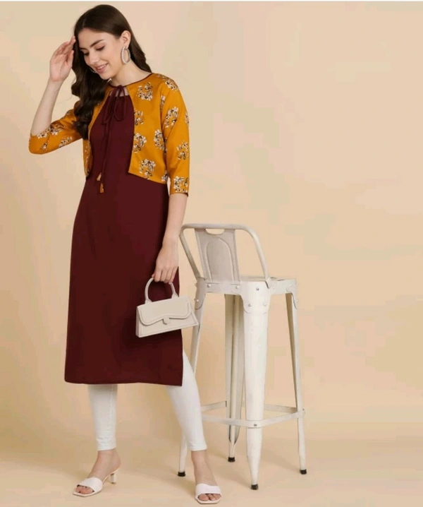 DSK Studio  ₹266 WCP Women Self Design Kurta y4ff86 M 213 - Maroon - Yellow, S