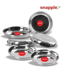 #28 Free Delivery  ₹34 WCP Snapple Classic Small Steel Halwa Plate (Set of 12) thjg5t  M 84