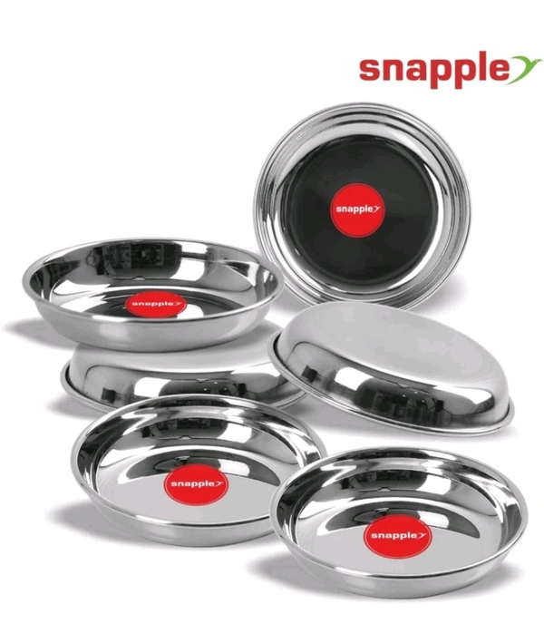 #28 Free Delivery  ₹34 WCP Snapple Classic Small Steel Halwa Plate (Set of 12) thjg5t  M 84