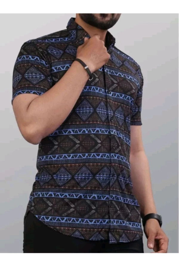 ₹177 WCP Casual Printed Shirt For Men mo4tl9 M 259 - Blue Black, S