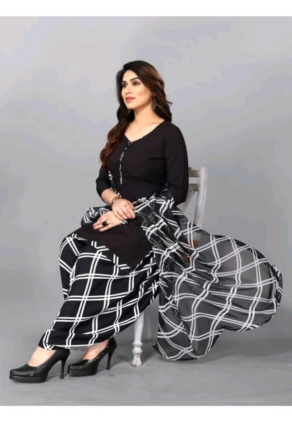 Sarvagny Clothing  ₹290 WCP Crepe Floral Print Salwar Suit 7st065 M 355 - Black