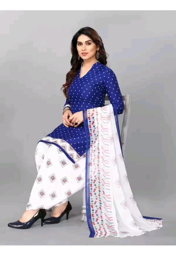 Sarvagny Clothing Free Delivery  ₹300 WCP Casual Women Salwar Suit jvowp7 M 272 - Navy White