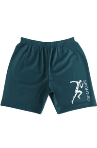 AMAZEE FASHION Free Delivery  ₹100 WCP Shorts For Boys Sports Printed Lycra Blend (Pack of 2) 7bmp8m M 135 - Airforce Blue - Green, 5-6 Years