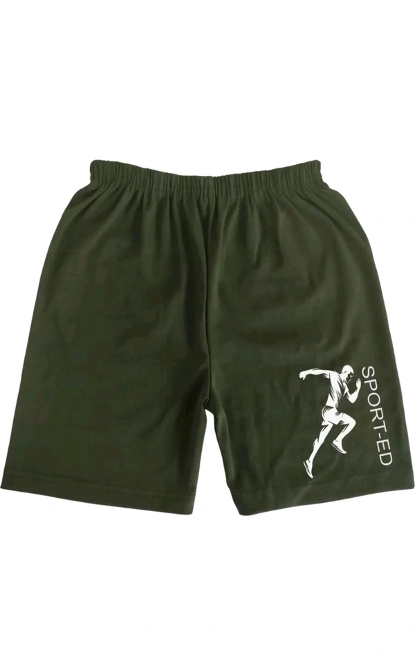AMAZEE FASHION Free Delivery  ₹100 WCP Shorts For Boys Sports Printed Lycra Blend (Pack of 2) 7bmp8m M 135 - Black - Olive Green, 7-8 Years
