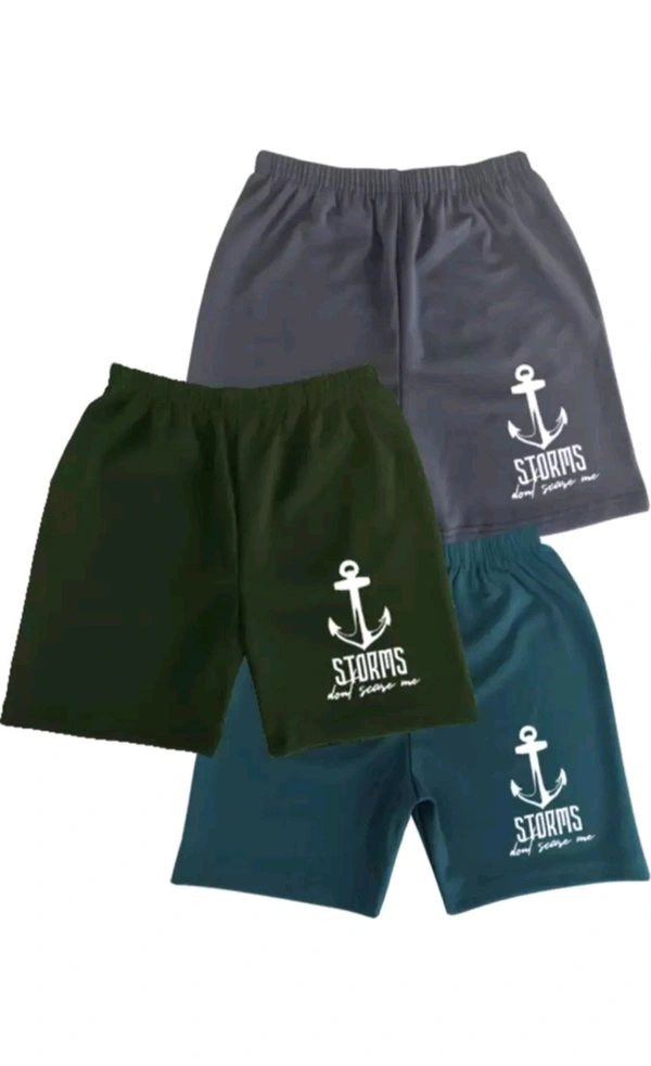 AMMAN CLOTHING  ₹96 WCP Shorts For Boys & Girls Casual Printed Cotton Lycra Blend (Pack of 3) 9h0xpd M 95 - Grey Airforce Olive Green, 8-9 Years