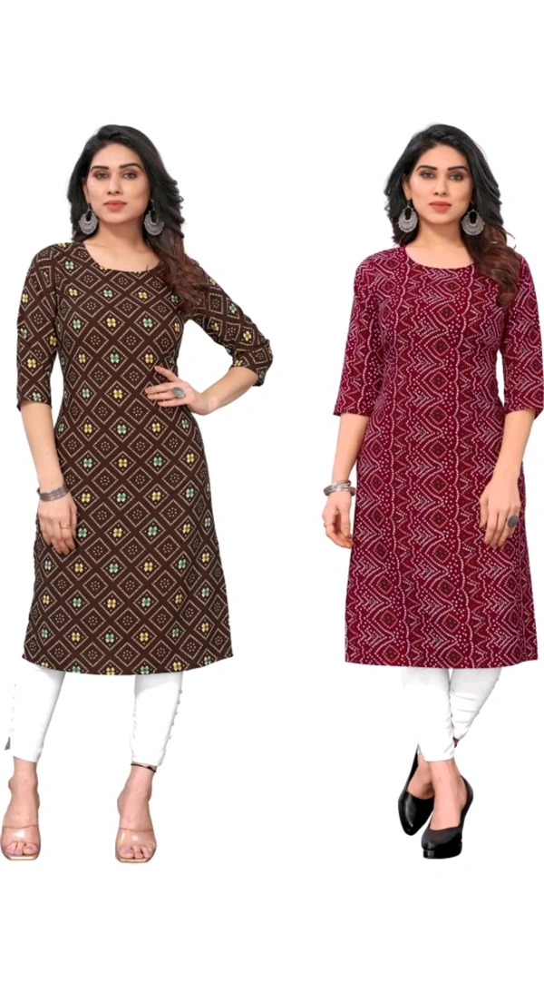KETAKI FASHION  ₹145 WCP Women Printed Kurtis (Pack of 2)  izjzqq M 147 - Brown - Maroon, XXL