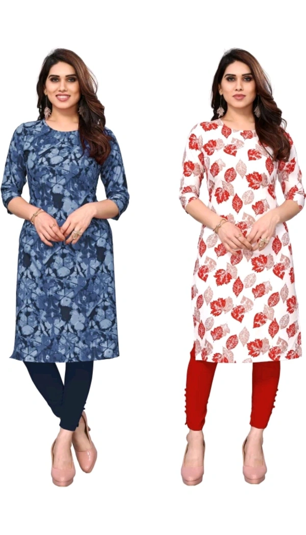 KETAKI FASHION  ₹145 WCP Women Printed Kurtis (Pack of 2)  izjzqq M 147 - Blue - White 84-83, XXL