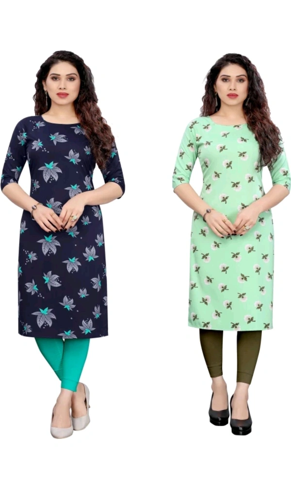 KETAKI FASHION  ₹145 WCP Women Printed Kurtis (Pack of 2)  izjzqq M 147 - Black - Dark Blue, L