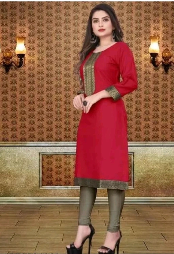 VISVA EXPORT  ₹333 WCP Women Solid Kurta (Multicolour) s074gy M 316 - Red, M