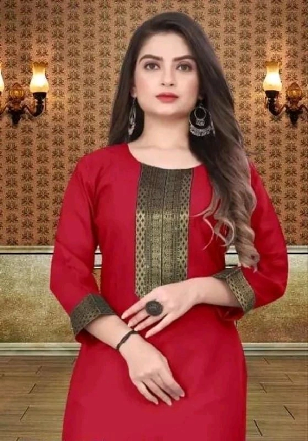 VISVA EXPORT  ₹333 WCP Women Solid Kurta (Multicolour) s074gy M 316 - Red, L