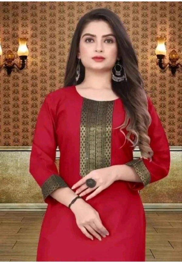 VISVA EXPORT  ₹333 WCP Women Solid Kurta (Multicolour) s074gy M 316 - Red, L
