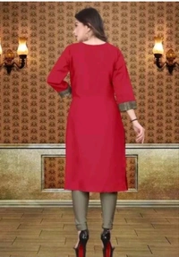 VISVA EXPORT  ₹333 WCP Women Solid Kurta (Multicolour) s074gy M 316 - Red, L