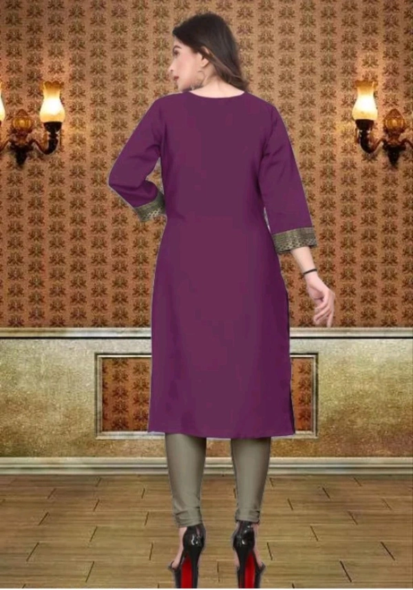 VISVA EXPORT  ₹333 WCP Women Solid Kurta (Multicolour) s074gy M 316 - Purple, L