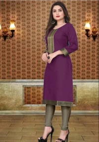 VISVA EXPORT  ₹333 WCP Women Solid Kurta (Multicolour) s074gy M 316 - Purple, XXL