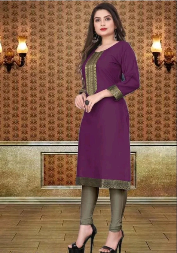 VISVA EXPORT  ₹333 WCP Women Solid Kurta (Multicolour) s074gy M 316 - Purple, XXL