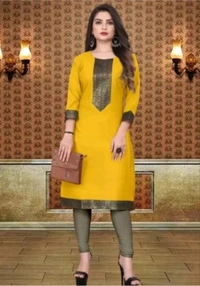 VISVA EXPORT  ₹333 WCP Women Solid Kurta (Multicolour) s074gy M 316 - Yellow, M