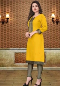 VISVA EXPORT  ₹333 WCP Women Solid Kurta (Multicolour) s074gy M 316 - Yellow, M