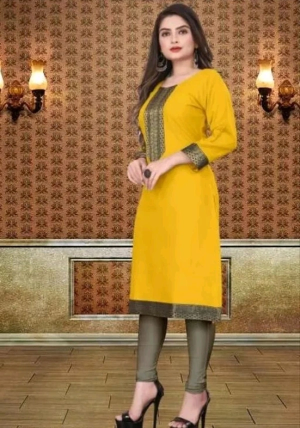 VISVA EXPORT  ₹333 WCP Women Solid Kurta (Multicolour) s074gy M 316 - Yellow, M
