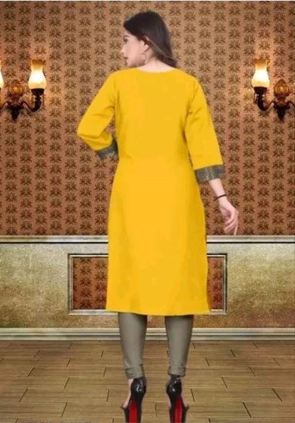 VISVA EXPORT  ₹333 WCP Women Solid Kurta (Multicolour) s074gy M 316 - Yellow, M