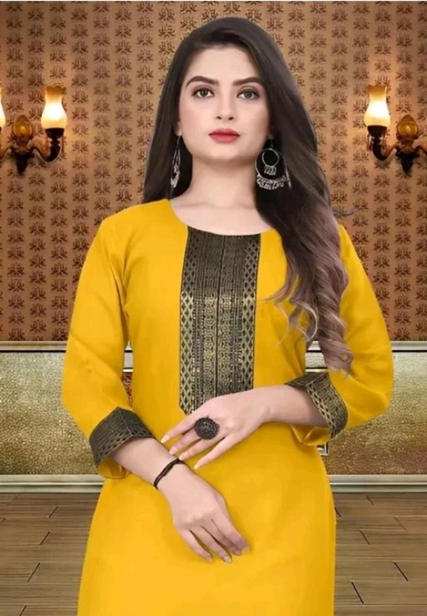 VISVA EXPORT  ₹333 WCP Women Solid Kurta (Multicolour) s074gy M 316 - Yellow, L