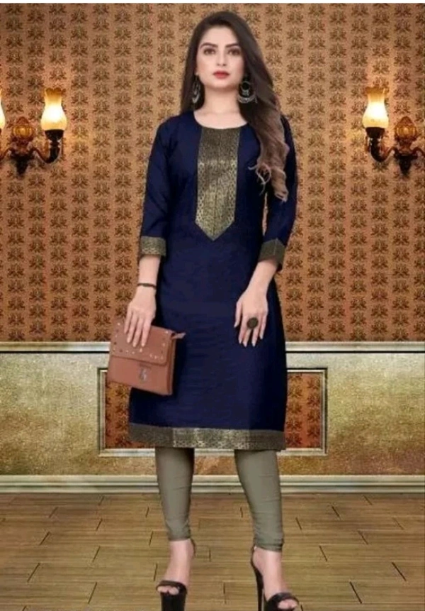 VISVA EXPORT  ₹333 WCP Women Solid Kurta (Multicolour) s074gy M 316 - Navy Blue, M