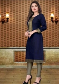 VISVA EXPORT  ₹333 WCP Women Solid Kurta (Multicolour) s074gy M 316 - Navy Blue, XXL
