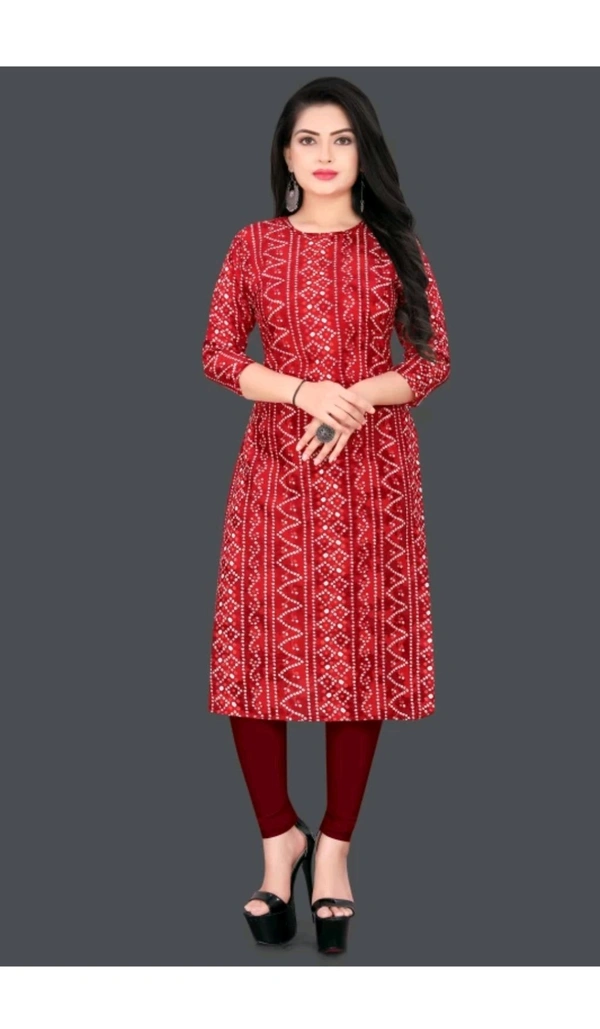 KASASKA ₹237 WCP Women Printed Kurta  - Red, L