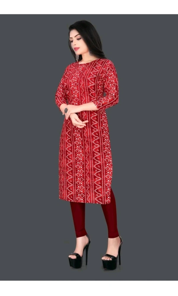 KASASKA ₹237 WCP Women Printed Kurta  - Red, L