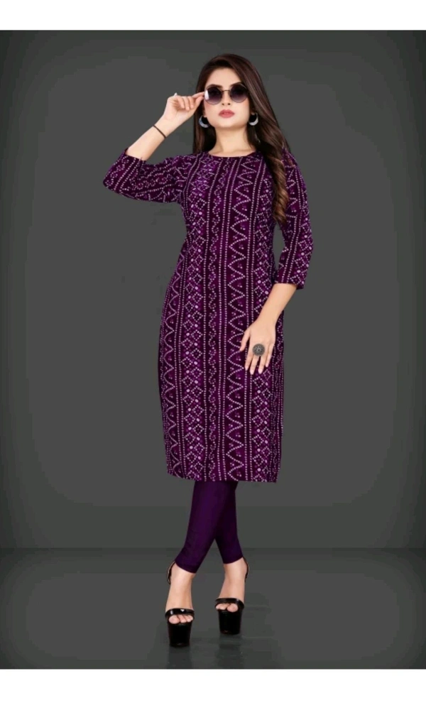 KASASKA ₹237 WCP Women Printed Kurta  - Purple, Xl